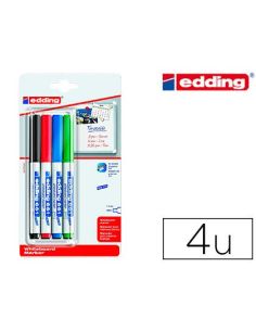 Rotulador Edding Para Pizarra Blanca 661 Punta Redonda 1-2 Mm Blister De 4 Unidades Colores Surtidas