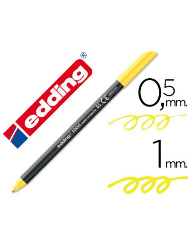 Rotulador Amarillo Neon Edding Punta Fibra 1200  N.65 Punta De Fibra 0,5 Mm