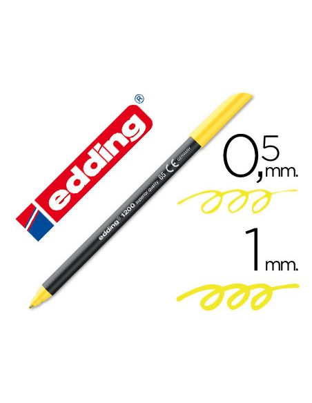 Rotulador Amarillo Neon Edding Punta Fibra 1200  N.65 Punta De Fibra 0,5 Mm