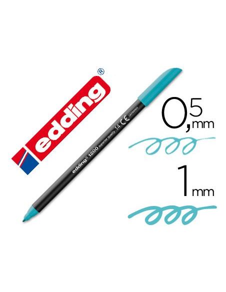 Rotulador Azul Turquesa Edding Punta Fibra 1200  N.14 Punta Redonda 0.5 Mm