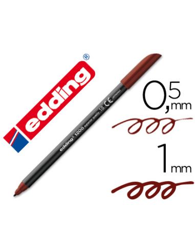 Rotulador  Marron Oscuro Edding Punta Fibra 1200 N. 18 Punta Redonda 0.5 Mm