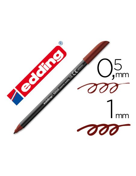 Rotulador  Marron Oscuro Edding Punta Fibra 1200 N. 18 Punta Redonda 0.5 Mm
