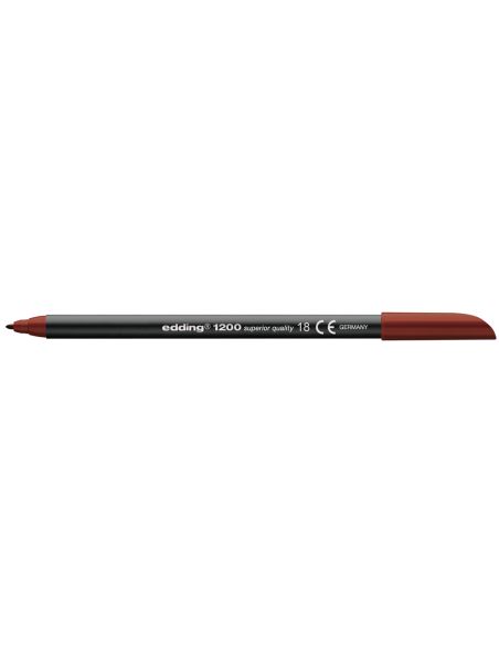 Rotulador  Marron Oscuro Edding Punta Fibra 1200 N. 18 Punta Redonda 0.5 Mm