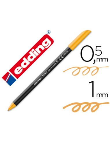 Rotulador Naranja Claro Edding Punta Fibra 1200  N.16 Punta Redonda 0.5 Mm