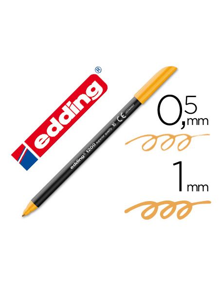 Rotulador Naranja Claro Edding Punta Fibra 1200  N.16 Punta Redonda 0.5 Mm