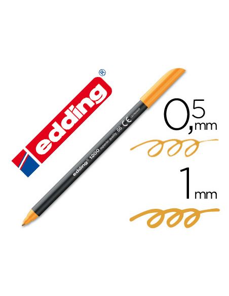 Rotulador  Naranja Neon Edding Punta Fibra 1200 N.66 Punta De Fibra 0,5 Mm