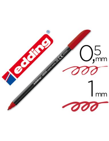 Rotulador Edding Punta Fibra 1200 Rojo Ingles N.28 Punta Redonda 0.5 Mm
