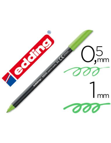 Rotulador Verde Neon Edding Punta Fibra 1200  N.64 Punta De Fibra 0,5 Mm