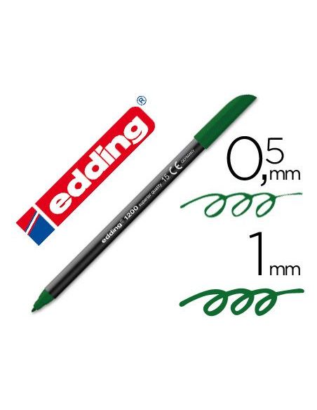 Rotulador Verde Oliva Edding Punta Fibra 1200  N.15 Punta Redonda 0.5 Mm