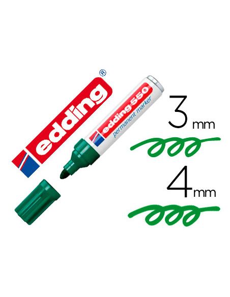 Rotulador Verde Edding Punta Fibra Permanente 550 N. 4 Punta Redonda Recargable