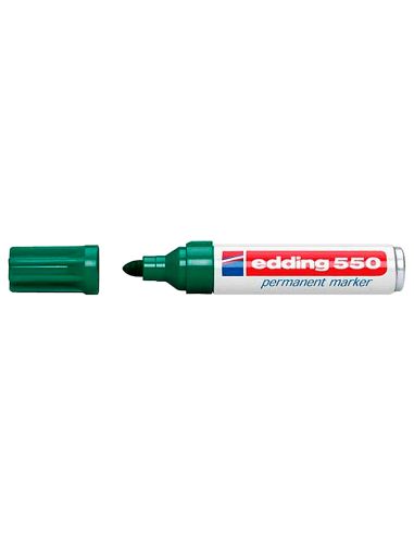 Rotulador Verde Edding Punta Fibra Permanente 550 N. 4 Punta Redonda Recargable