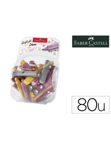 Rotulador Faber Castell Fluorescente Textliner 46 Metalico Bombonera 80 Unidades Colores Surtidos