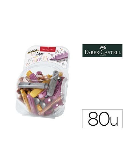 Rotulador Faber Castell Fluorescente Textliner 46 Metalico Bombonera 80 Unidades Colores Surtidos