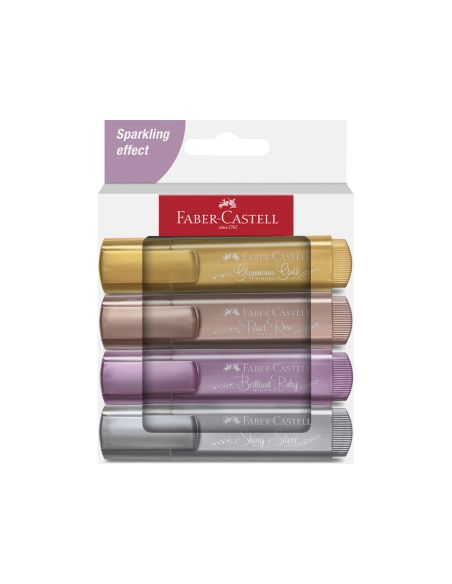 Rotulador Faber Castell Fluorescente Textliner 46 Metalico Estuche De 4 Unidades Colores Surtidos