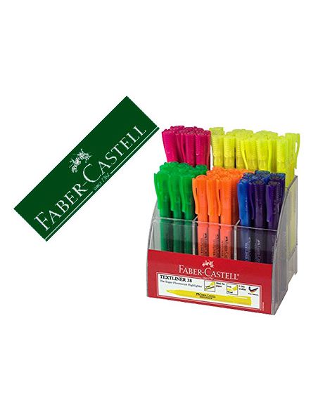 Rotulador Faber Castell Fluorescente Textliner 38 Expositor 54 Unidades Colores Surtidos