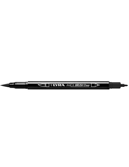 Rotulador Negro Lyra Aqua Brush Acuarelable Doble Punta Fina Y Pincel