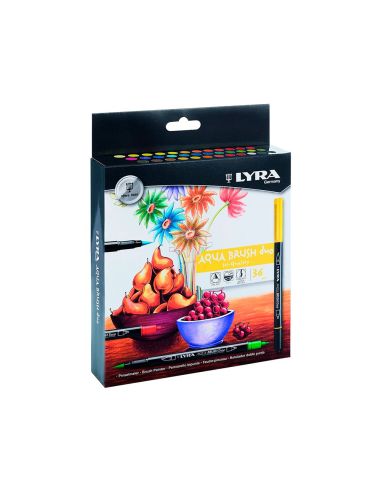 Rotulador Lyra Aqua Brush Duo Caja De 36 Colores Surtidos|Libreriasalesiana