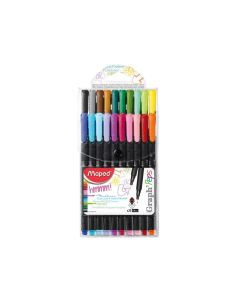 Rotulador Maped Punta De Metal Graph Peps Fine Liner Estuche De 20 Colores Surtidos 2