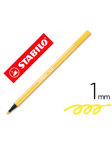 Rotulador Amarillo Limon Stabilo Acuarelable Pen 68  Punta Gruesa 1Mm