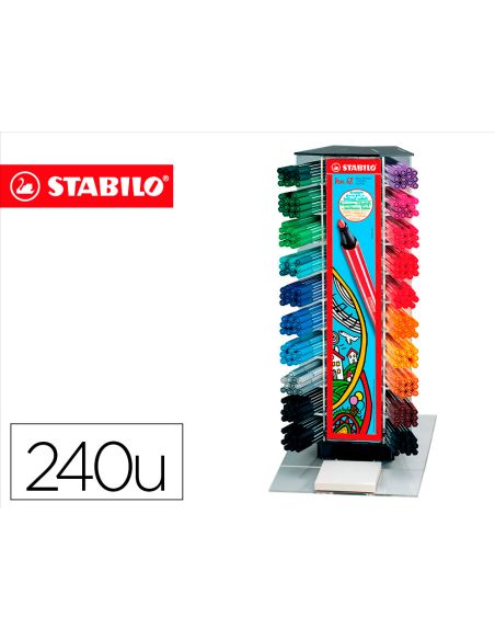 Rotulador Stabilo Acuarelable Pen 68 Counter Expositor 240 Unidades Colores Surtidos