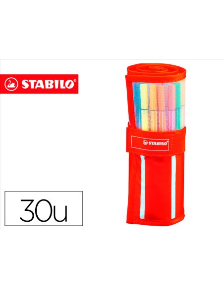Rotulador Stabilo Acuarelable Pen 68 Estuche De 24 Colores Estandar + 6 Colores Neon