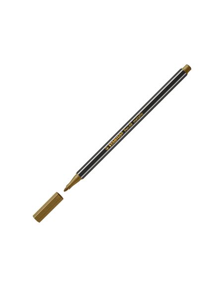 Rotulador Stabilo Acuarelable Pen 68 Metalico Oro Punta Gruesa 1Mm