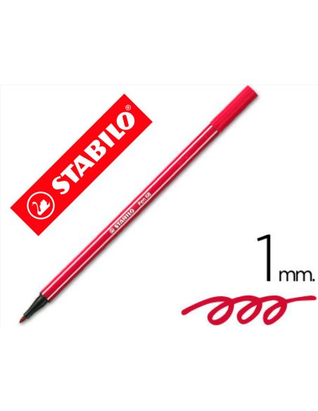 Rotulador Rojo Oscuro Stabilo Acuarelable Pen 68  Punta Gruesa 1Mm