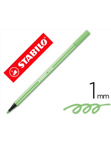 Rotulador Verde Hielo Stabilo Acuarelable Pen 68  Punta Gruesa 1Mm