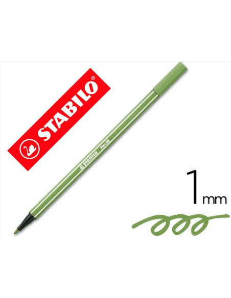 Rotulador Verde Hoja Stabilo Acuarelable Pen 68  Punta Gruesa 1Mm