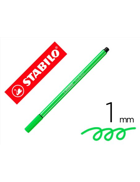 Rotulador Stabilo Acuarelable Pen 68 Verde Neon Punta Gruesa 1Mm