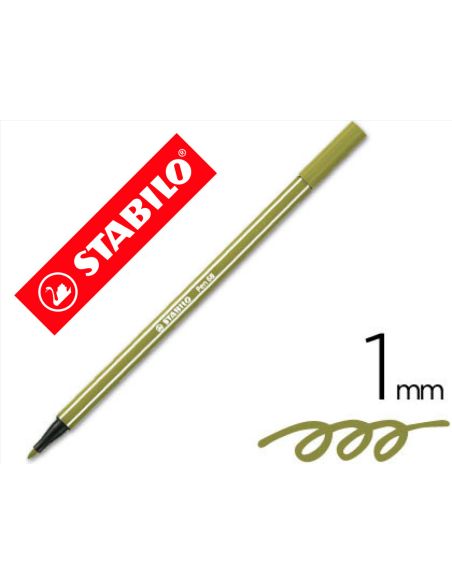 Rotulador Stabilo Acuarelable Pen 68 Verde Tierra Punta Gruesa 1Mm
