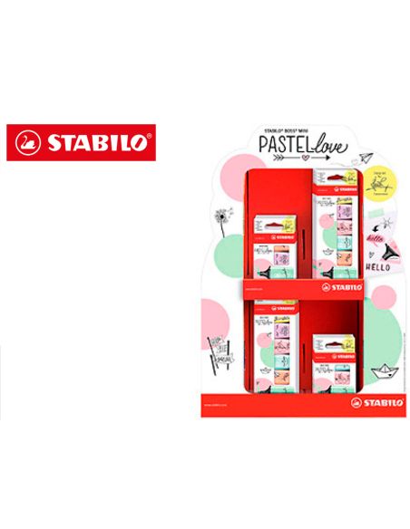 Rotulador Stabilo Boss Mini Pastel Love Expositor De 72 Unidades Colores Surtidos