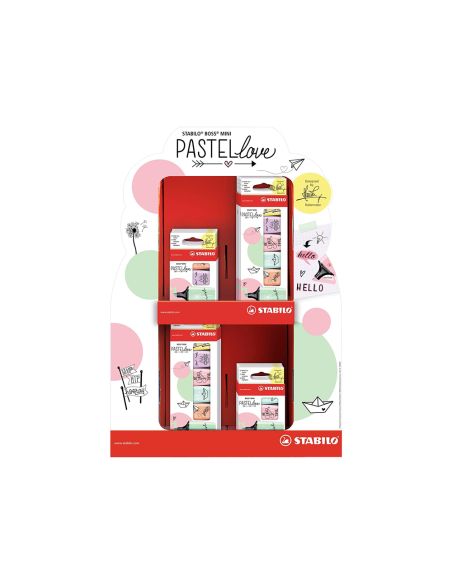 Rotulador Stabilo Boss Mini Pastel Love Expositor De 72 Unidades Colores Surtidos