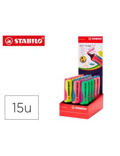 Rotulador Stabilo Boss Splash 75 Expositor Sobremesa De 15 Unidades Colores Surtidos