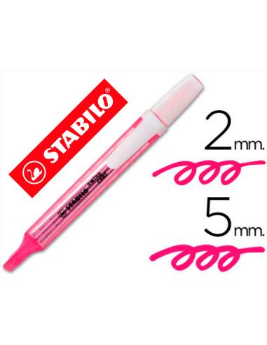 Rotulador rosa stabilo marcador fluorescente swing cool
