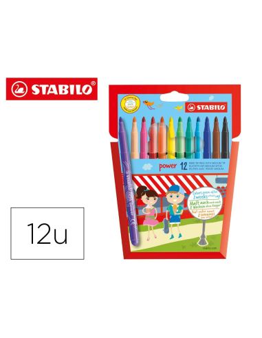 Rotulador Stabilo Power Caja De 12 Unidades Colores Surtidos|Libreriasalesiana