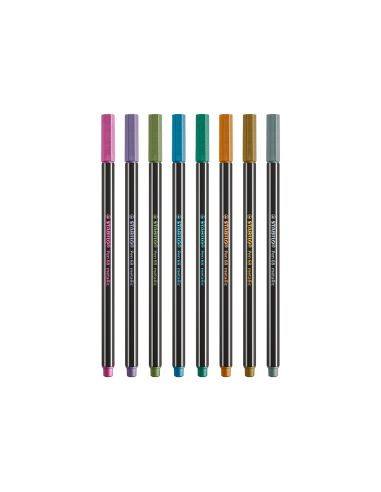 Rotulador Stabilo Punta De Fibra Pen 68 Metallic Estuche Plastico De 8 Unidades Colores Surtidos