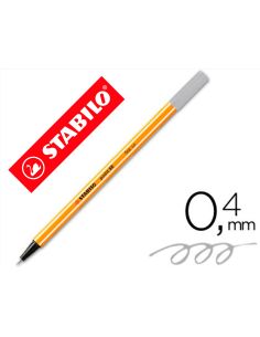 Rotulador Gris Stabilo Punta De Fib Ra Point 88 Punta Fina 0,4Mm