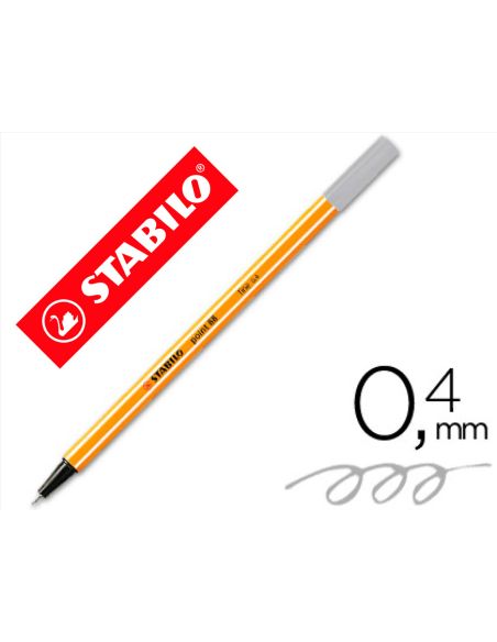 Rotulador Gris Stabilo Punta De Fib Ra Point 88 Punta Fina 0,4Mm