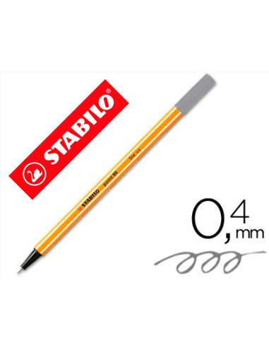 Rotulador Stabilo Punta De Fib Ra Point 88 Gris Oscuro Punta Fina 0,4Mm