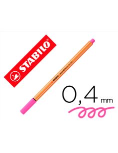 Rotulador Rosa Neon Stabilo Punta De Fib Ra Point 88  Punta Fina 0,4Mm 2