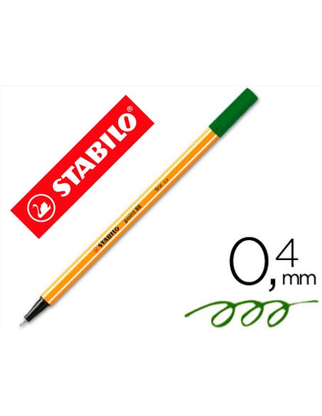 Rotulador  Verde Oliva Stabilo Punta De Fib Ra Point 88 Punta Fina 0,4Mm