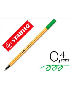 Rotulador Verde Pino Stabilo Punta De Fib Ra Point 88  Punta Fina 0,4Mm