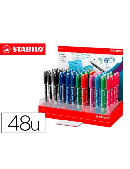 Rotulador Stabilo Sensor Punta De Fibra 0,3 Mm Expositor De 48 Unidades Colores Surtidos