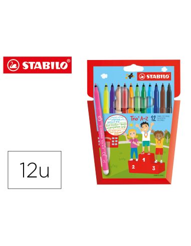 Rotulador Stabilo Trio A-Z Bolsa De 12 Unidades Colores Surtidos