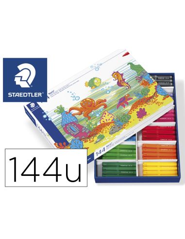 Rotulador Staedtler Color Jumbo Trazo 3 Mm School Pack De 144 Unidades Colores Surtidos 12 X Color