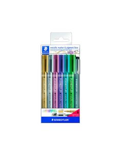 Rotulador Staedtler Metalico 8323 Blister De 6 Unidades Colores Surtidos + 1 Rotulador Calibrado 308 C2-9 2