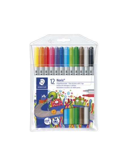 Rotulador Staedtler Noris Club Doble Punta Caja De 12 Unidades Colores Surtidos