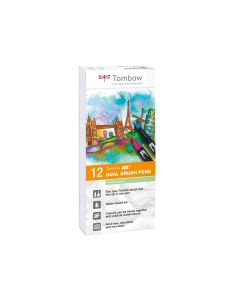 Rotulador Tombow Abt Dual Brush Acuarelable Doble Punta Fina/Pincel Estuche De 12 Unidades Colores Pastel 2