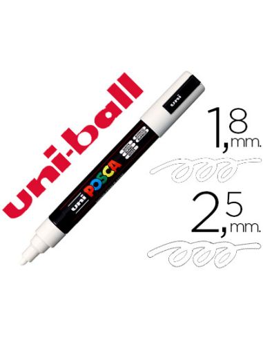 Rotulador Uni Posca Marcador De Pintura Blanco Punta Redonda 1,8 A 2,5 Mm